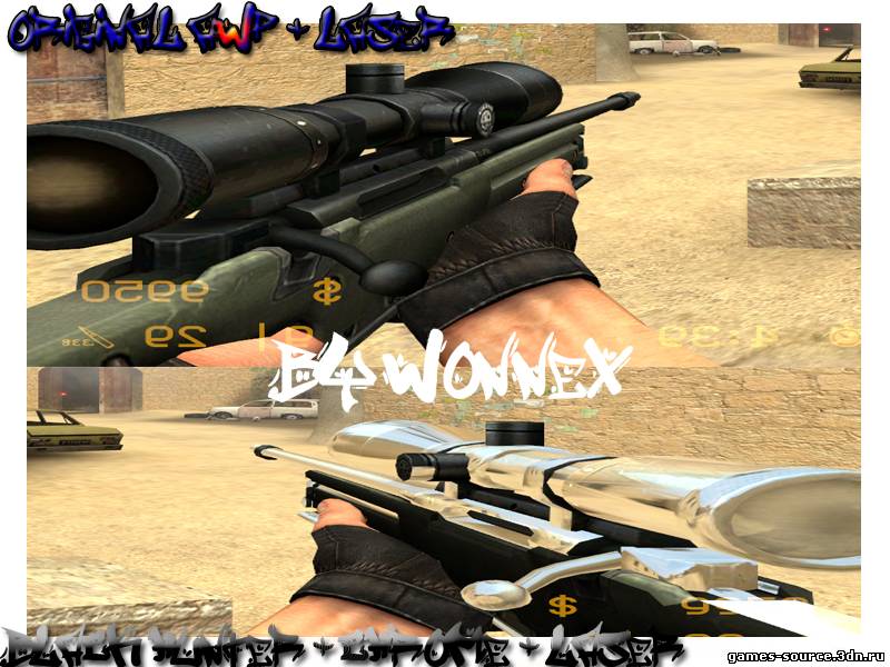 модель оружия Black Hunter awp +chrome +laser