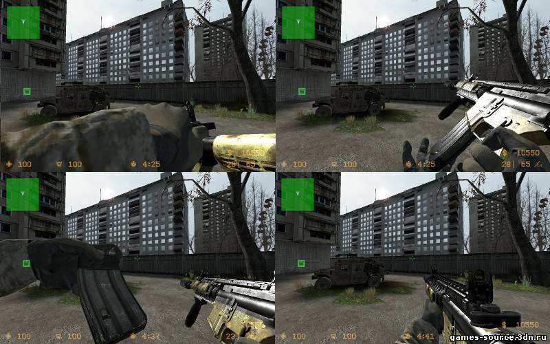 Скачать оружия из mw2 ImBrokeRU's MW2 M4A1 Animations V2 + camouflages для CSS